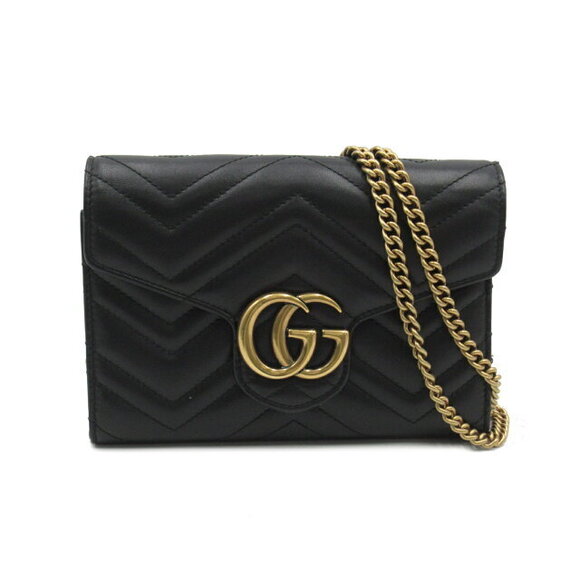 Gucci GG Marmont Shoulder Bag Leather Black - Picture 1 of 10